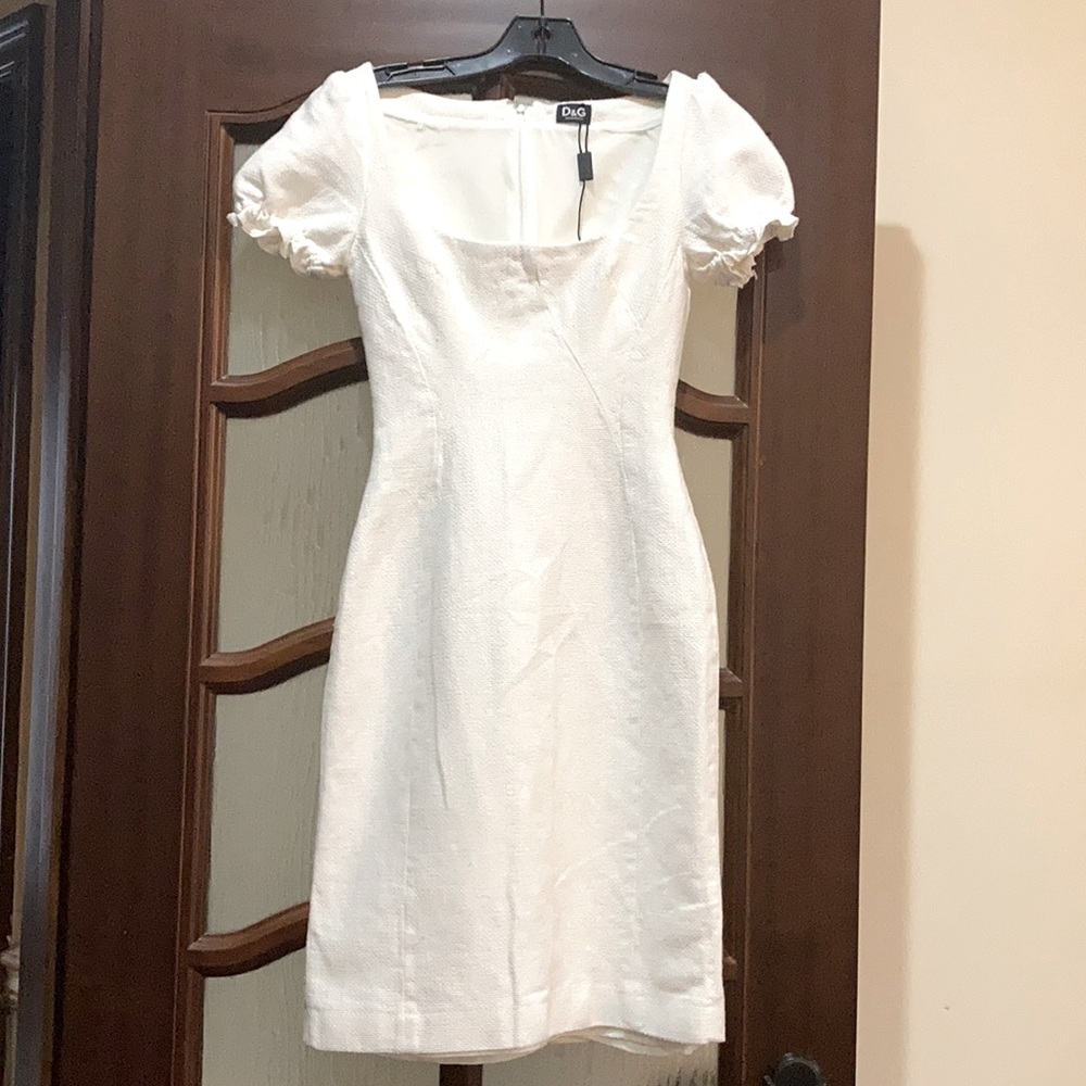 D&G white weave cotton dress